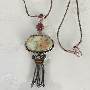 Bohemian Artisan Handmade Semi-Precious Stones Necklace